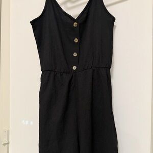 Black Button-Front Romper H&M